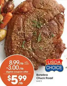 Fry's Usda choice boneless chuck roast offer