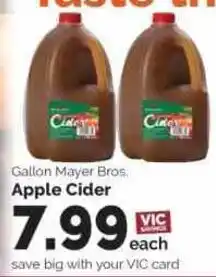 Harris Teeter Gallon mayer bros apple cider offer