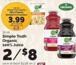 Harris Teeter Simple Truth Organic 100% Juice offer