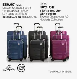 JC Penney Skyway Chesapeake 4.0 Hardside Luggage offer