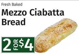 Caraluzzi's Fresh Baked Mezzo Ciabatta Bread offer
