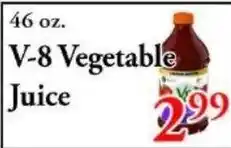 Chanatry's Hometown Market V-8 vegetable juice offer