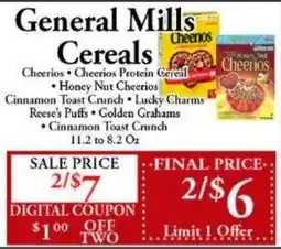 Chanatry's Hometown Market General Mills Cereals offer