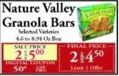 Chanatry's Hometown Market Nature Valley Granola Bars offer