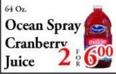 Chanatry's Hometown Market Ocean Spray cranberry juice offer