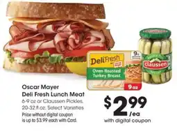 Fry's Oscar Mayer Deli Fresh Lunch Meat offer