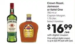 Fry's Crown Royal, Jameson or Ketel One offer