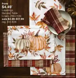 JC Penney Layerings harvest table linens offer