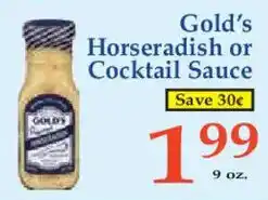Market Basket Gold's Horseradish or Cocktail Sauce offer