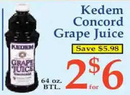 Market Basket Kedem concord grape juice offer