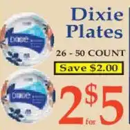 Market Basket Dixie Plates offer