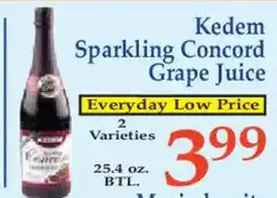 Market Basket Kedem sparkling concord grape juice offer