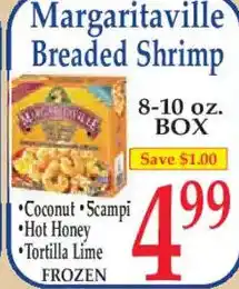 Market Basket Margaritaville breaded shrimp offer