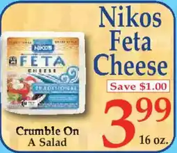 Market Basket Nikos Feta Cheese offer