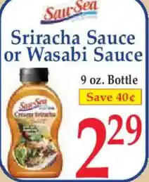Market Basket Saw-Sea Sriracha Sauce or Wasabi Sauce offer