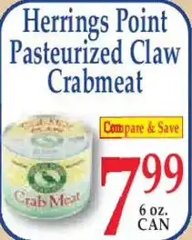 Market Basket Herrings Point pasteurized claw crabmeat offer
