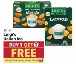 Harris Teeter Luigi's Italian Ice offer