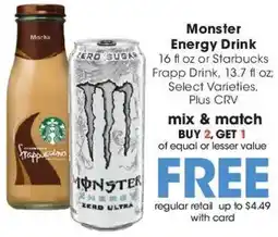 Ralphs Monster Energy Drink offer
