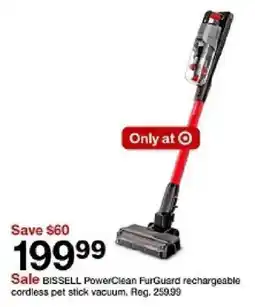 Target Bissell PowerClean FurGuard rechargeable cordless pet stick vacuum offer