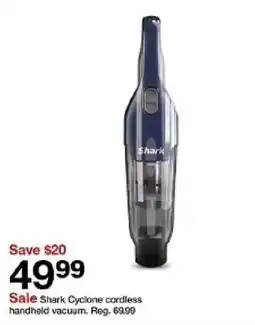 Target Shark cyclone cordless handheld vacuum offer