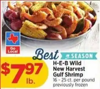 H-E-B Wild New Harvest Gulf Shrimp