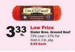 Stater Bros Stater Bros. Ground Beef offer