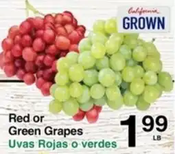 Superior Grocers California Grown Red or Green Grapes offer