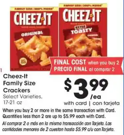 Ralphs Cheez-It Family Size Crackers offer