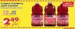 Superior Grocers Langers cranberry juice cocktail offer