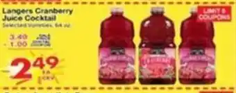 Superior Grocers Langers cranberry juice cocktail offer