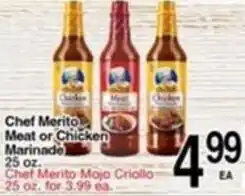 Superior Grocers Chef Merito meat or chicken marinade offer