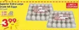Superior Grocers Superior Extra Large Grade AA Eggs offer