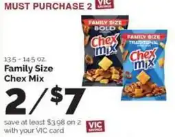 Harris Teeter Family Size Chex Mix offer