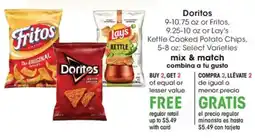 Ralphs Doritos Fritos or Lay's Kettle Cooked Potato Chips offer