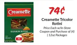 Woodman's Creamette Tricolor Rotini offer