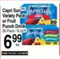Superior Grocers Capri Sun variety pack or fruit punch drink offer