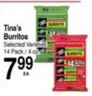 Superior Grocers Tina's burritos offer