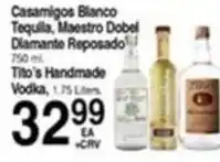 Superior Grocers Casamigos Blanco Tequila, Maestro Dobel Diamante Reposado, Tito's Handmade Vodka offer