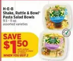 H-E-B H-E-B Shake, Rattle & Bowl Pasta Salad Bowls offer