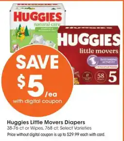 Fry's Huggies Little Movers Diapers offer