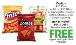 Fry's Doritos or Fritos or Lay's Kettle Cooked Potato Chips offer