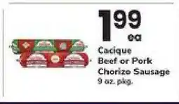 Safeway Cacique Chorizo Sausage offer