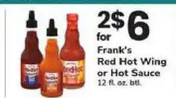 Safeway Frank's Red Hot Wing or Hot Sauce offer