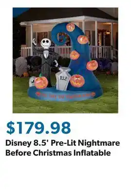 Sam's Club Disney 8.5' Pre-Lit Nightmare Before Christmas Inflatable offer