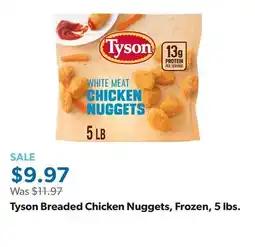 Sam's Club Tyson Breaded Chicken Nuggets, Frozen, 5 lbs offer