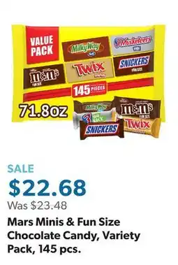 Sam's Club Mars Minis & Fun Size Chocolate Candy, Variety Pack, 145 pcs offer