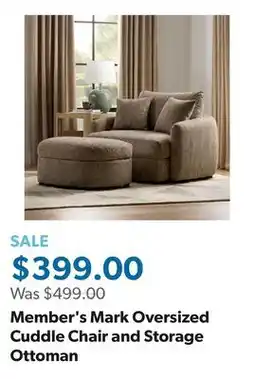 Sam's Club Member's Mark Oversized Cuddle Chair and Storage Ottoman offer