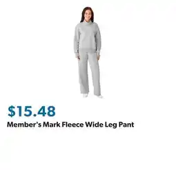 Sam's Club Member's Mark Fleece Wide Leg Pant offer