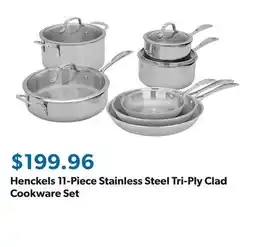 Sam's Club Henckels 11-Piece Stainless Steel Tri-Ply Clad Cookware Set offer