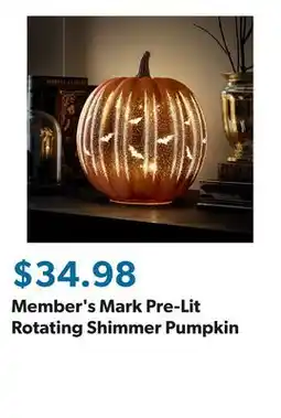 Sam's Club Member's Mark Pre-Lit Rotating Shimmer Pumpkin offer